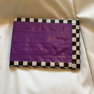 Duck Tape | Purple & Checkered Handmade Wallet Lots of Pockets One Size